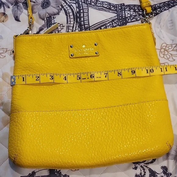 Kate Spade Yellow Pebble Leather Crossbody Bag - Picture 8 of 9